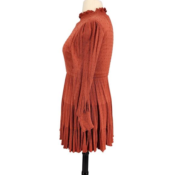 Baltic Born Dot Textured Ruffle Neck Dress – Size XL - Picture 4 of 7